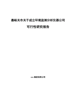 嘉峪关市关于成立环境监测分析仪器公司可行性研究报告.docx