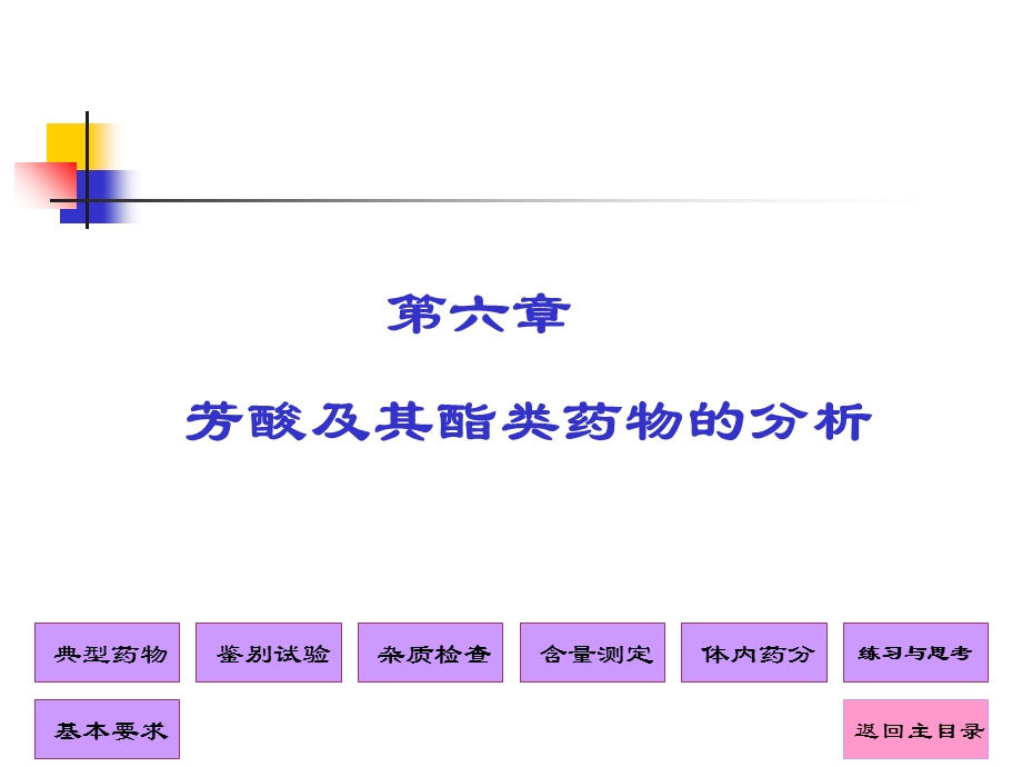 药物分析课件第六章芳酸及其酯类药物的分析.ppt_第1页