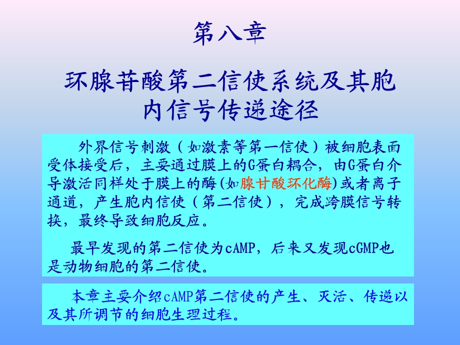 环腺苷酸第二信使及其胞内信号传递途径.ppt_第1页