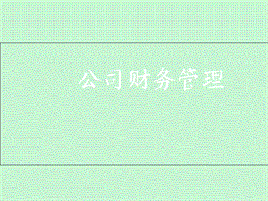 现代公司理财.ppt