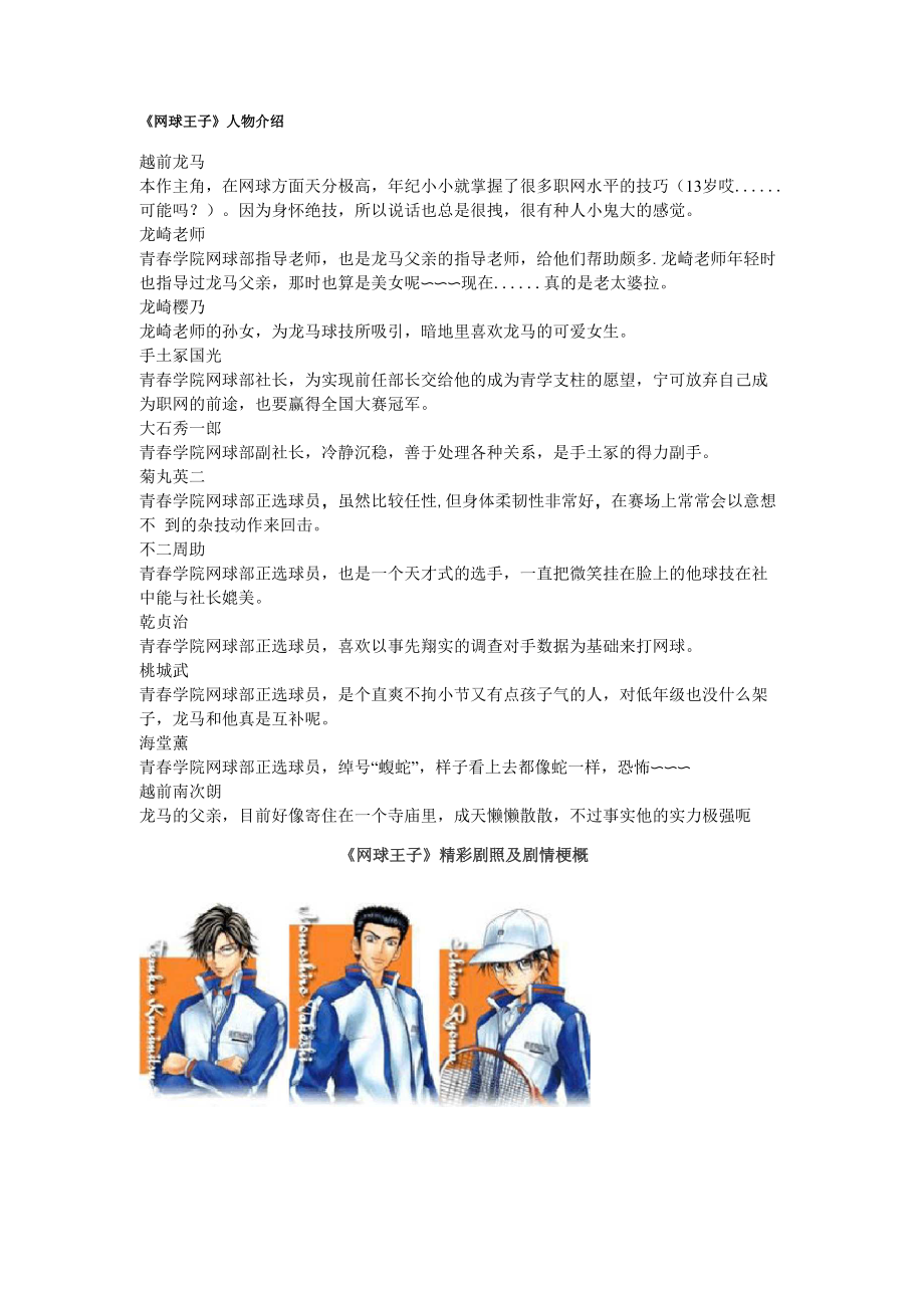 《网球王子》人物介绍.docx_第1页