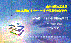 山东省煤炭工业局山东省煤矿安全生产综合监管信息平台.ppt