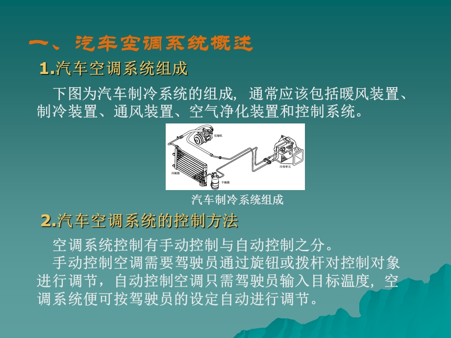 单元1汽车空调组成和原理单元2汽车空调的检修.ppt_第3页