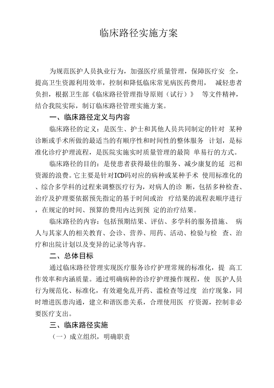 临床路径管理制度及实施方案.docx_第3页