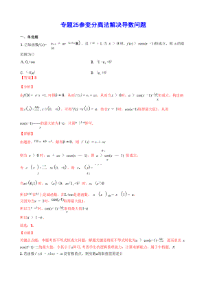 专题25 参变分离法解决导数问题.docx