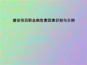 职业病危害因素识别与示例.ppt