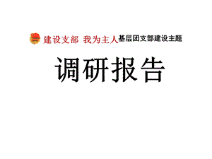 08电气8班关于基层团支部建设的调查报告1.ppt