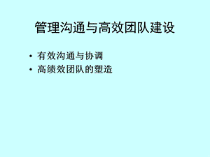 管理沟通与高效团队建设.ppt