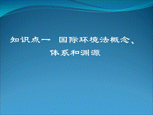 知识点一国际环境法概念体系和渊源.ppt