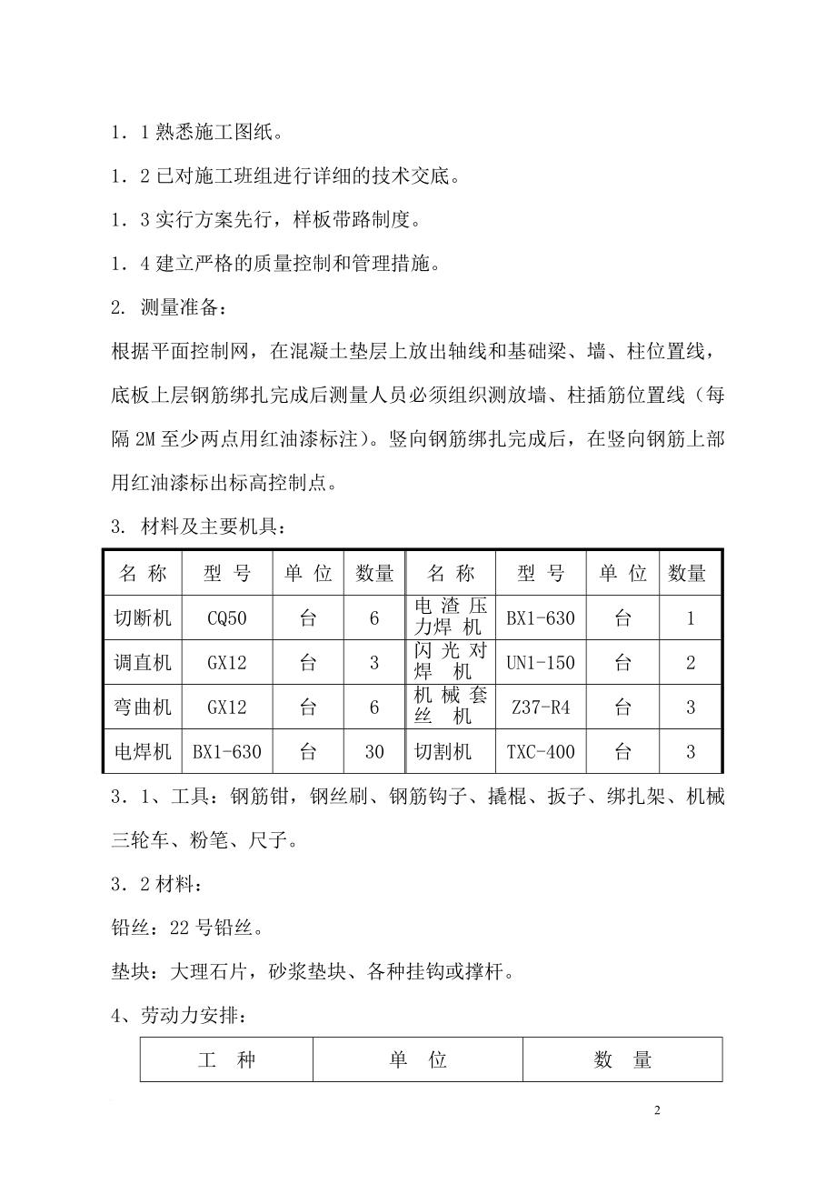 1 、2 、3 地坑及AD跨设备基础钢筋施工方案1.doc_第2页