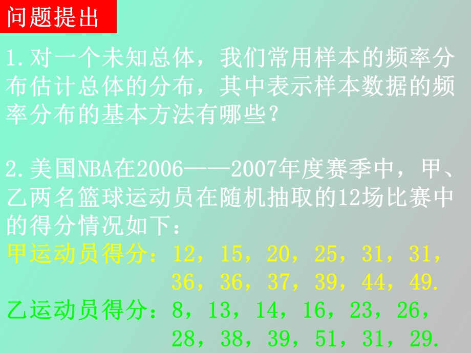 用样本数字特征估计总体数字特征第一课时.ppt_第2页