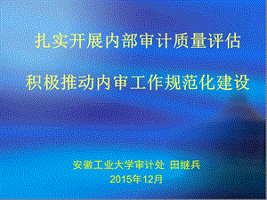 扎实开展内部审计质量评估积极推动内审工作规范化建设.ppt