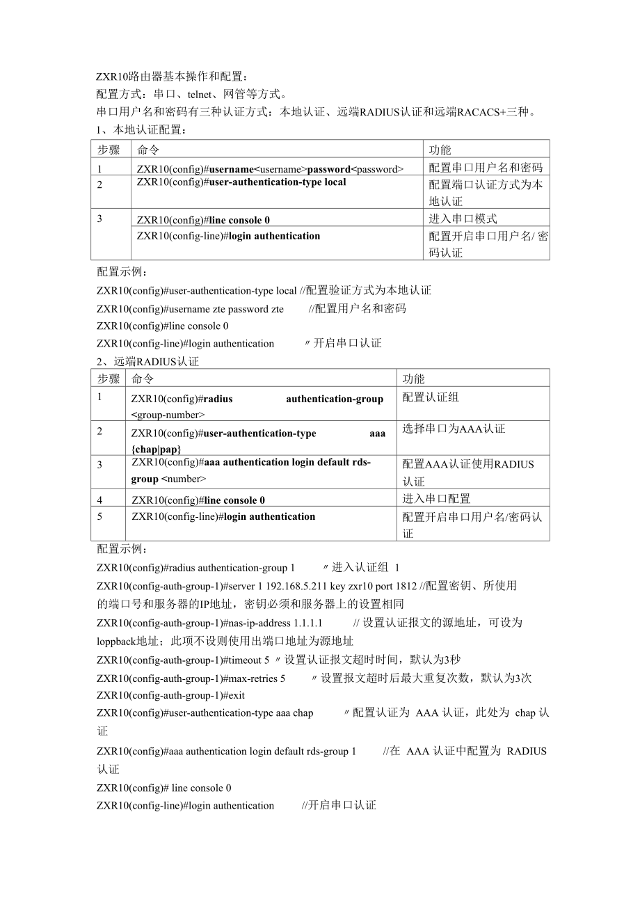 ZXR10路由器基本操作和配置.docx_第1页