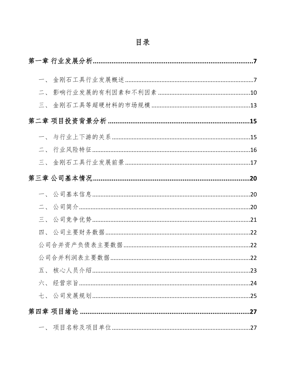 嘉兴金刚石工具项目可行性研究报告.docx_第1页