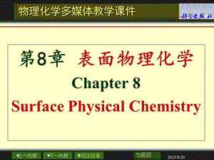 物理化学课件第8章表面物理化学.ppt