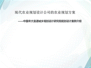 现代农业规划设计公司的农业规划方案.ppt