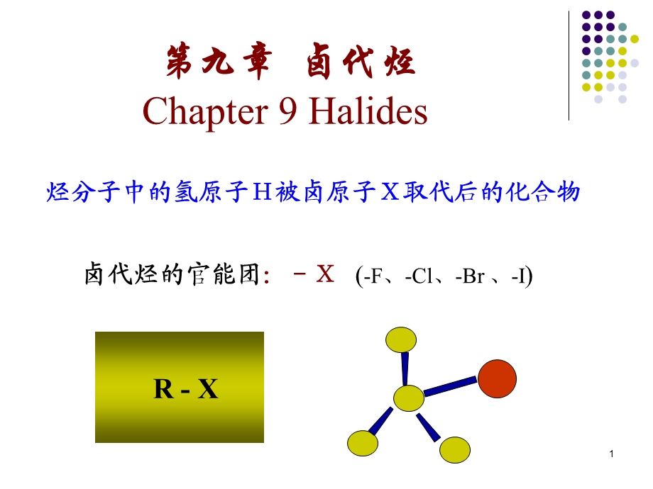 烃分子中的氢原子H被卤原子X取代后的化合物.ppt_第1页