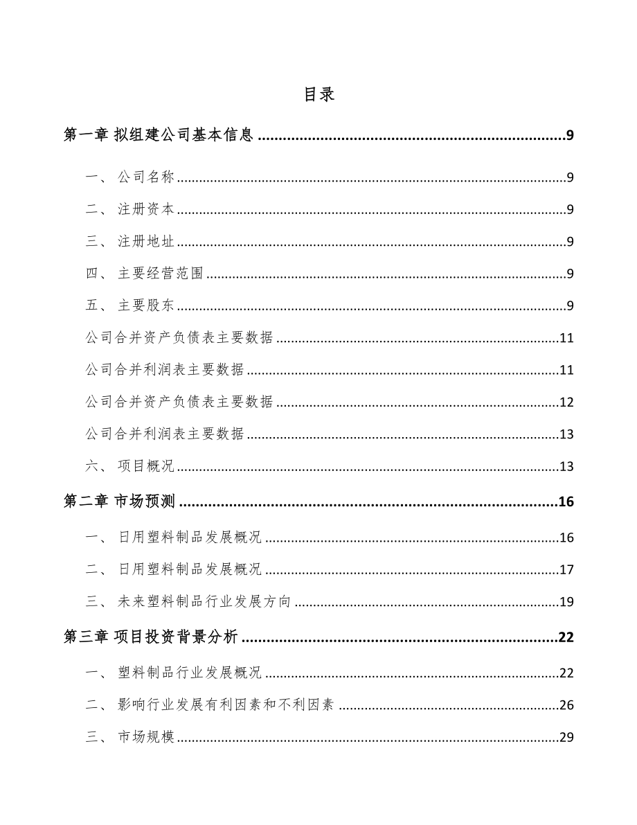 四川关于成立塑料生活用品公司可行性研究报告.docx_第2页