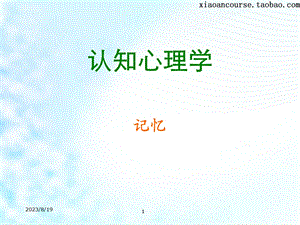 认知心理之记忆.ppt