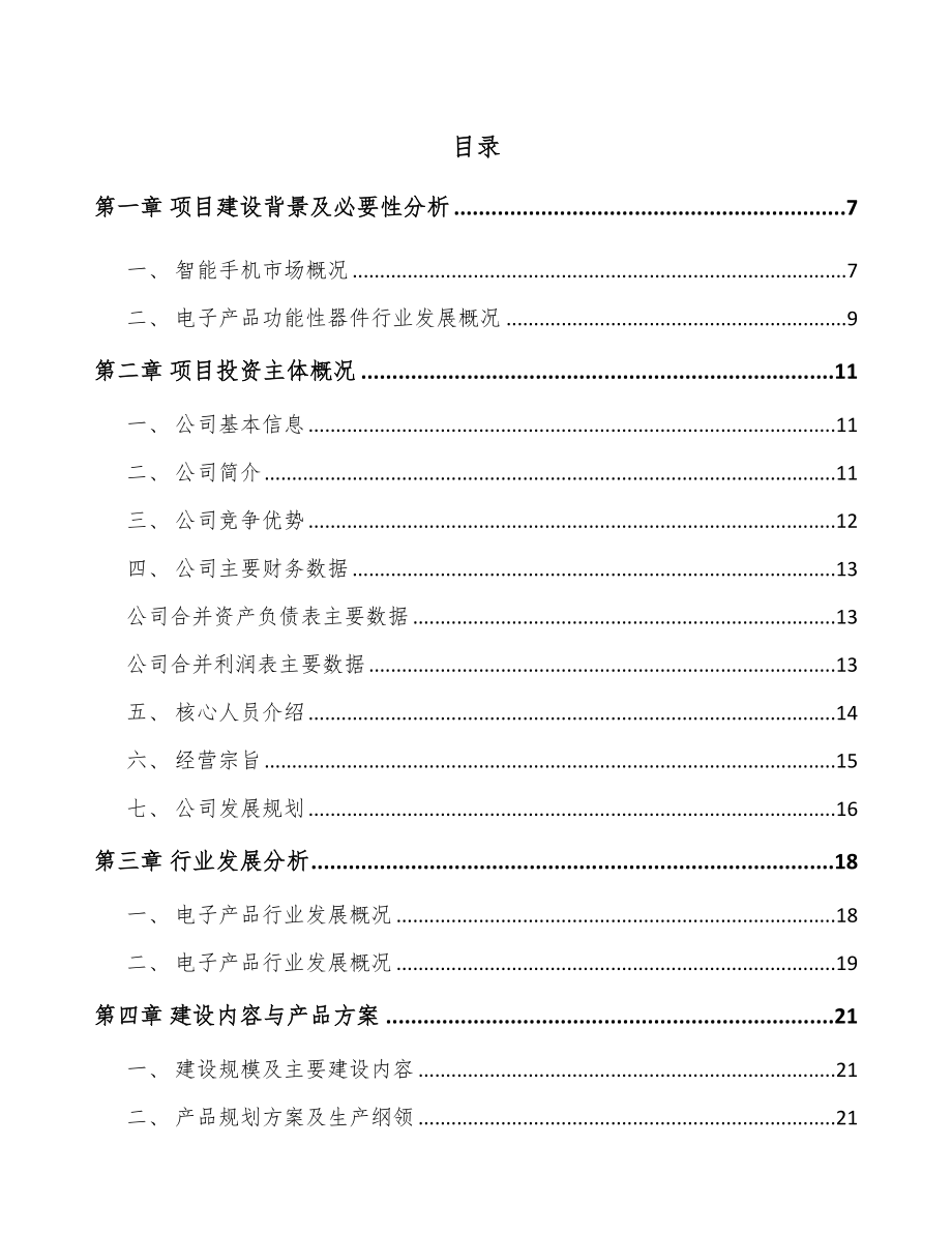 哈尔滨电子功能性器件项目可行性研究报告.docx_第1页