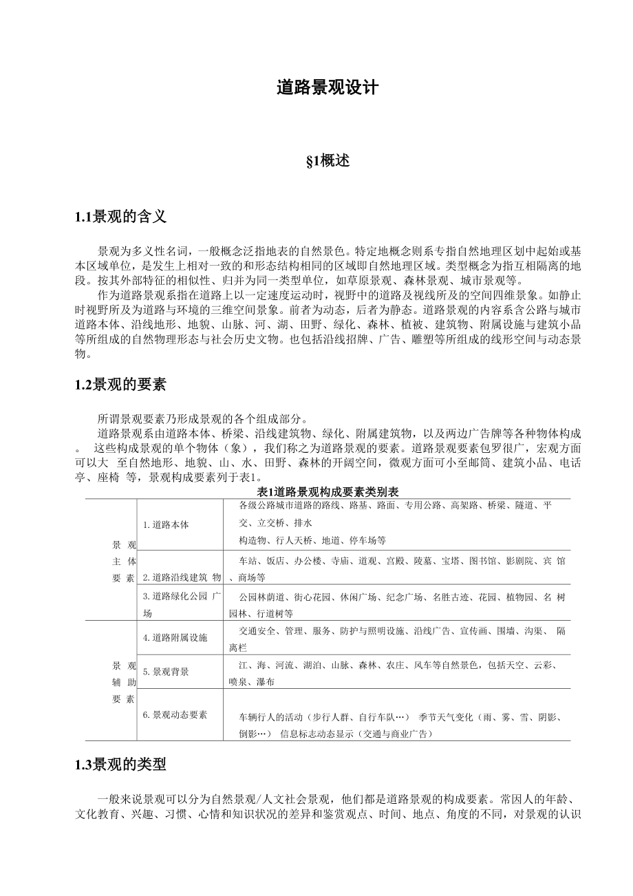 东南大学《道路景观设计》复习提纲.docx_第1页