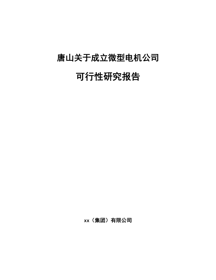 唐山关于成立微型电机公司可行性研究报告.docx_第1页