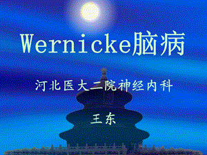 wernicke脑病 ppt课件.ppt