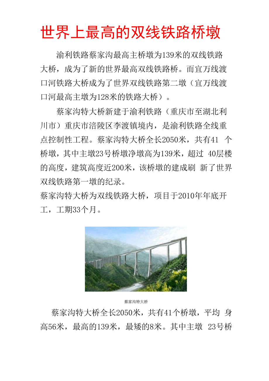 世界上最高的双线铁路桥墩.docx_第1页