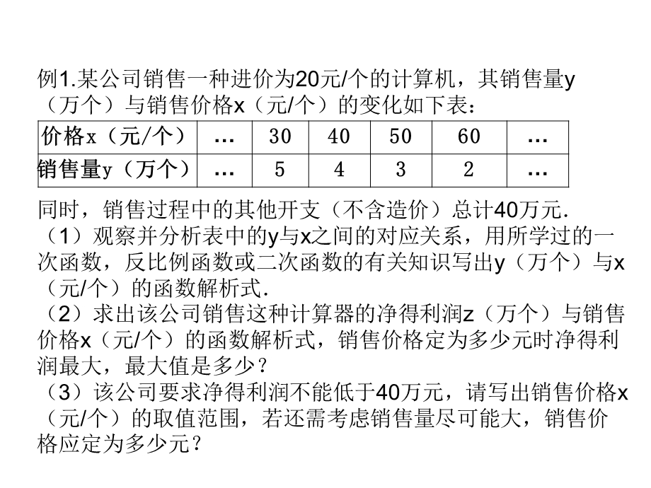 用二次函数解决销售最值问题.ppt_第3页