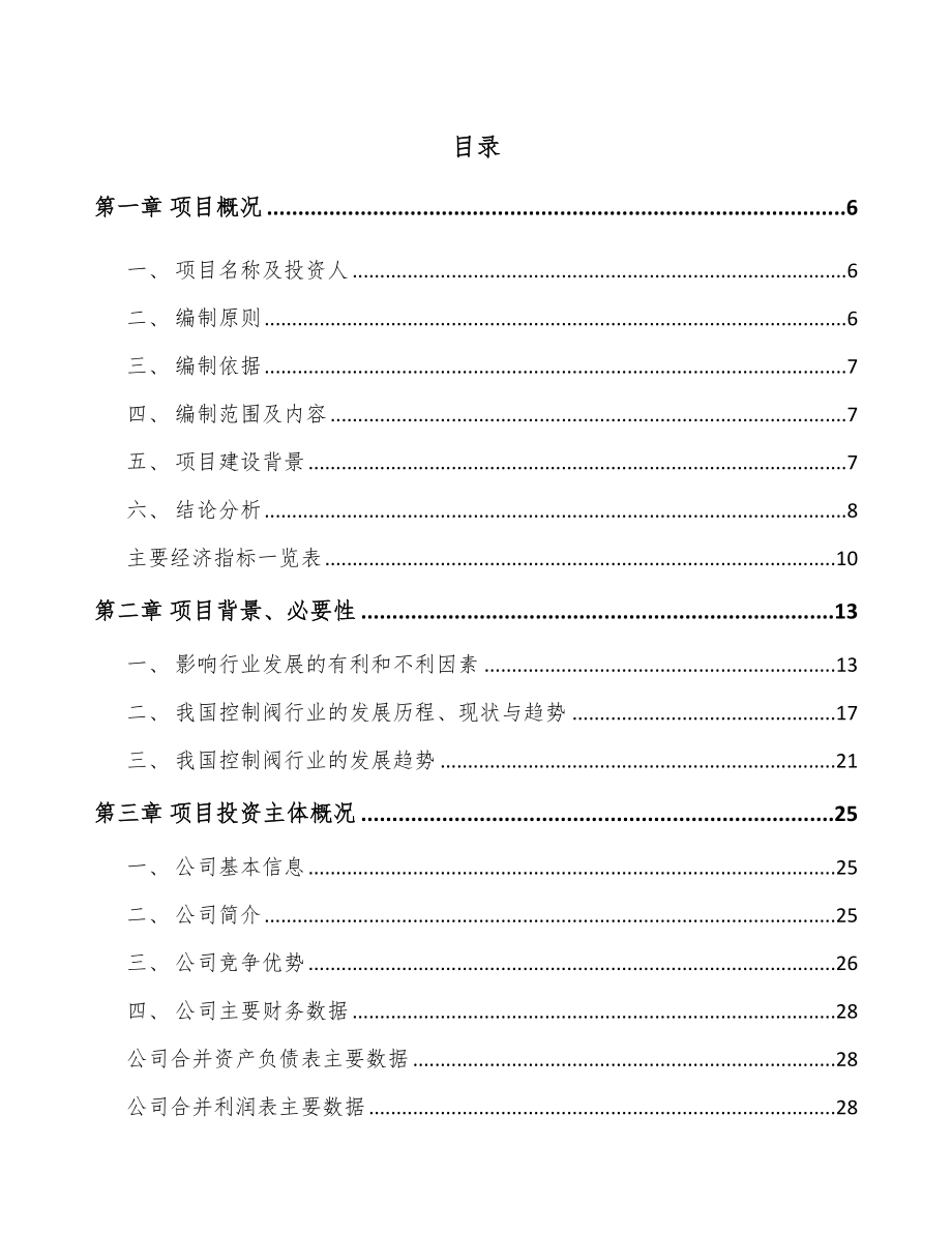 哈尔滨工业控制阀项目可行性研究报告.docx_第1页