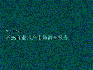 湖北孝感市城市商业地产市场调查报告.ppt