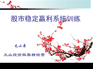 股市稳定赢利系统训练.ppt