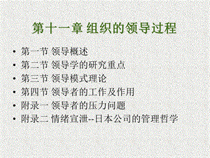 组织社会学 第十一章 组织的领导过程.ppt