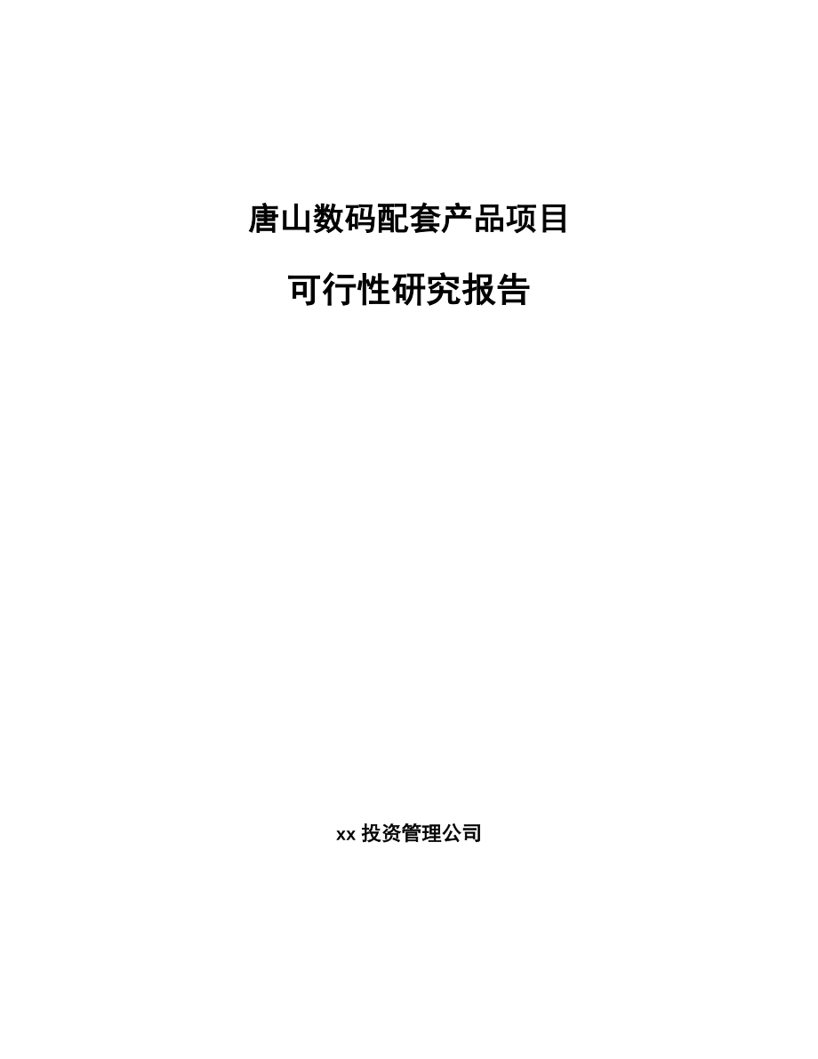 唐山数码配套产品项目可行性研究报告.docx_第1页