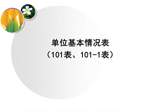 单位基本情况表101表1011表.ppt