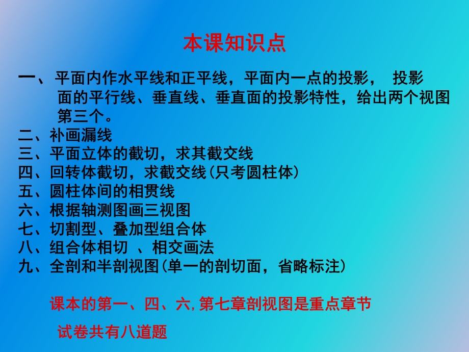 现代工程制图总复习.ppt_第1页