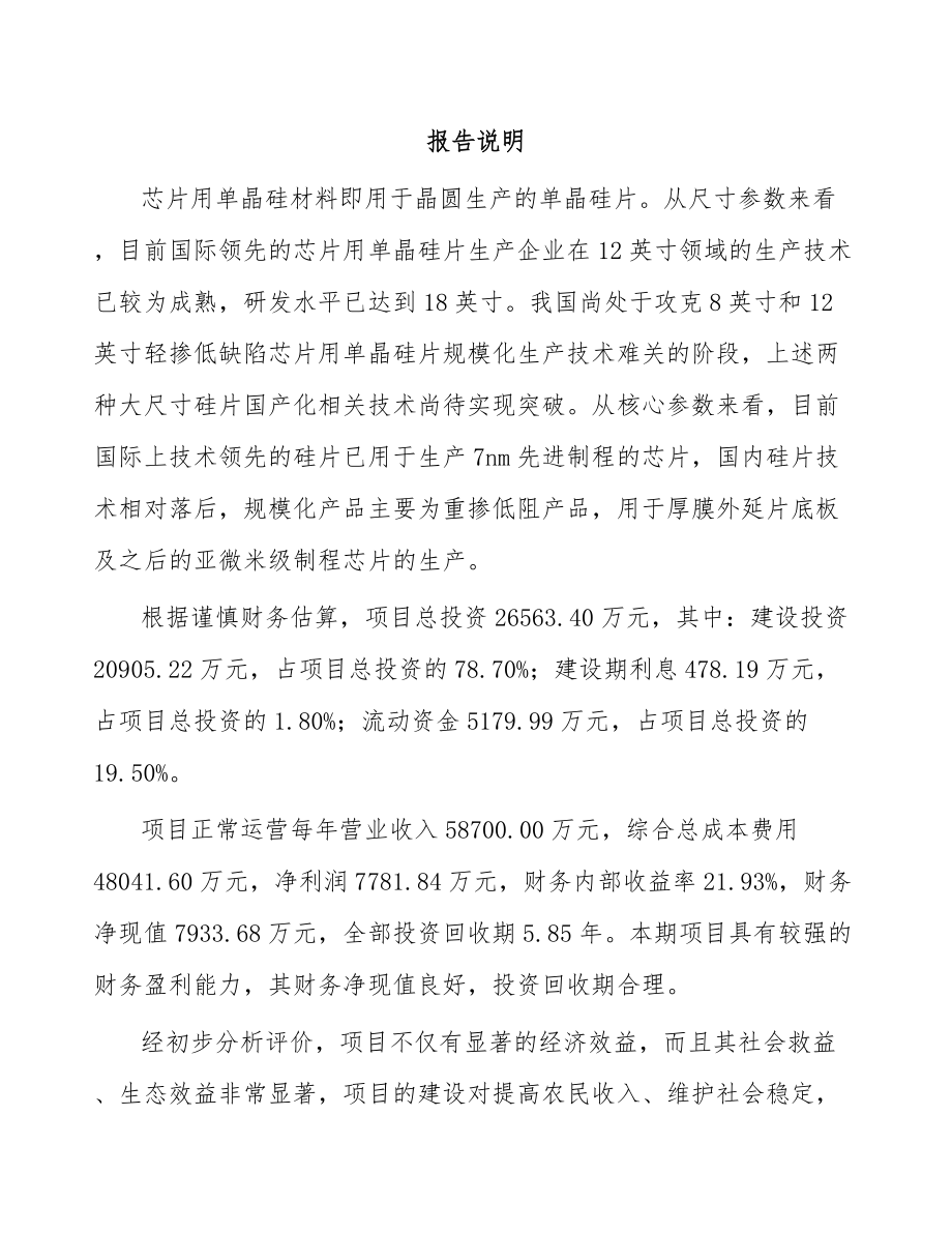 哈尔滨单晶硅材料项目可行性研究报告.docx_第2页