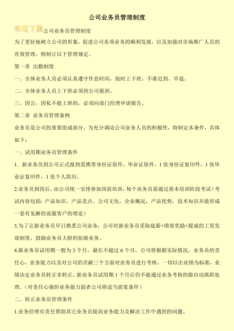 公司业务员管理制度.doc_第1页