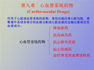 药物化学第九章心血管系统药物.ppt