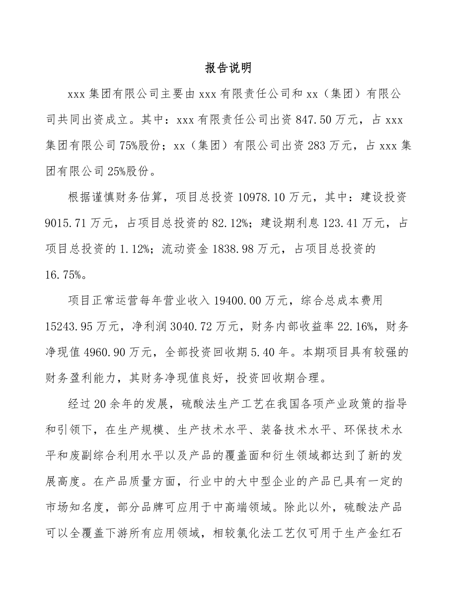 哈尔滨关于成立钛白粉公司可行性研究报告.docx_第2页