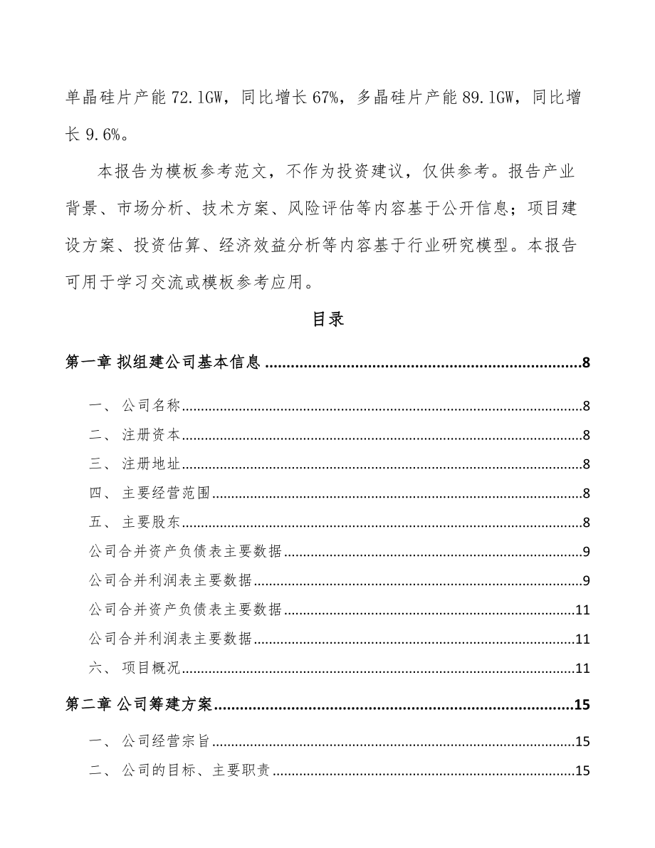 唐山关于成立晶硅处理设备公司可行性研究报告.docx_第3页