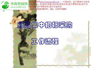 药品集中招标采购工作流程医药招标华商药械网.ppt