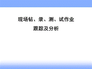 现场钻井、录井、测井、试油作业跟踪及分析.ppt