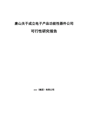 唐山关于成立电子产品功能性器件公司可行性研究报告.docx