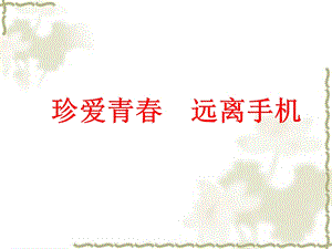 珍爱青春远离手机主题班会.ppt