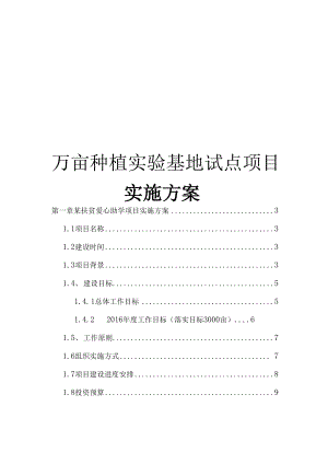 万亩种植实验基地试点项目实施计划方案.docx