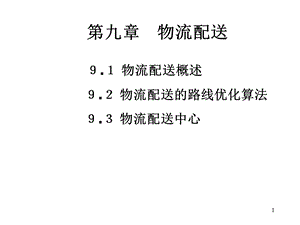 物流配送概述9.2物流配送的路线优化算法9.3物流配送.ppt