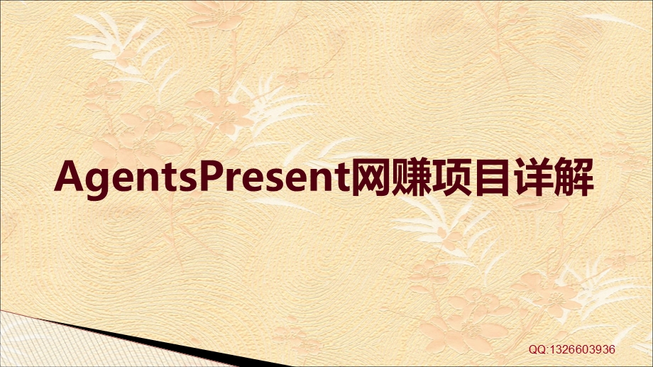 AgentsPresent网赚项目详解.ppt_第1页