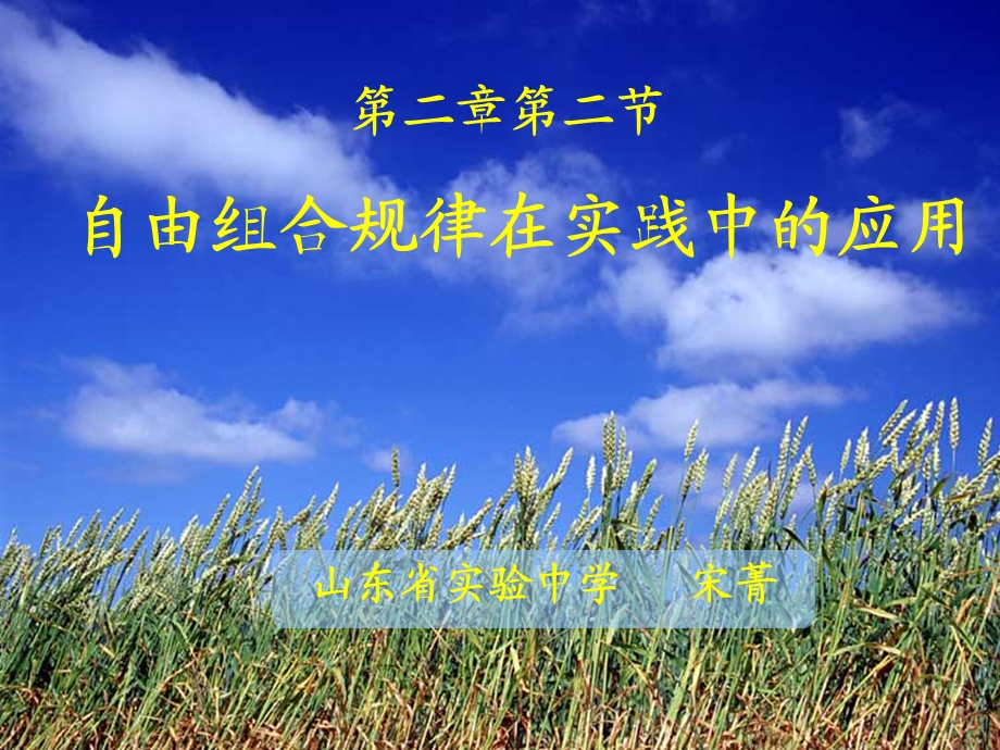 自由组合规律的应用.ppt_第1页