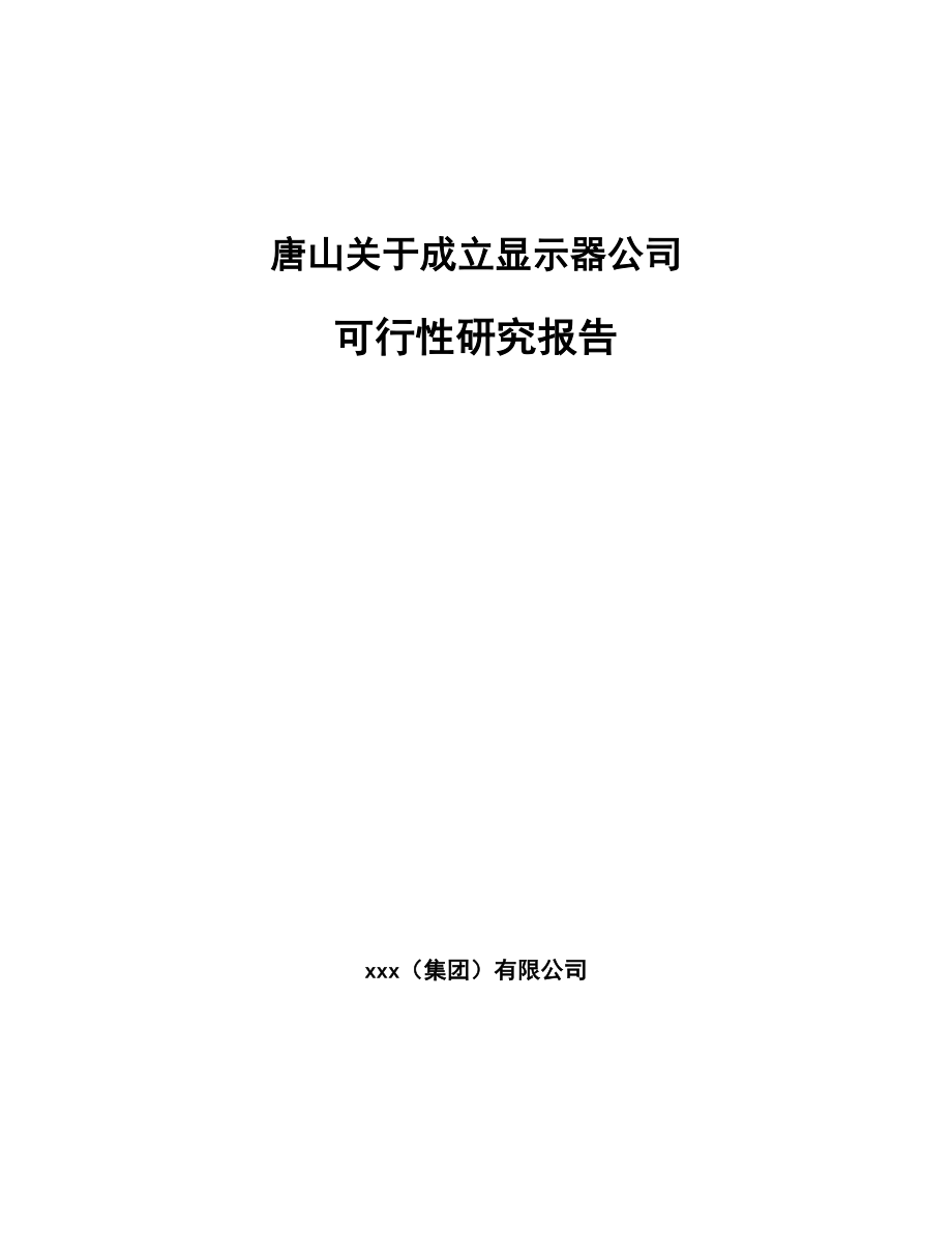 唐山关于成立显示器公司可行性研究报告.docx_第1页